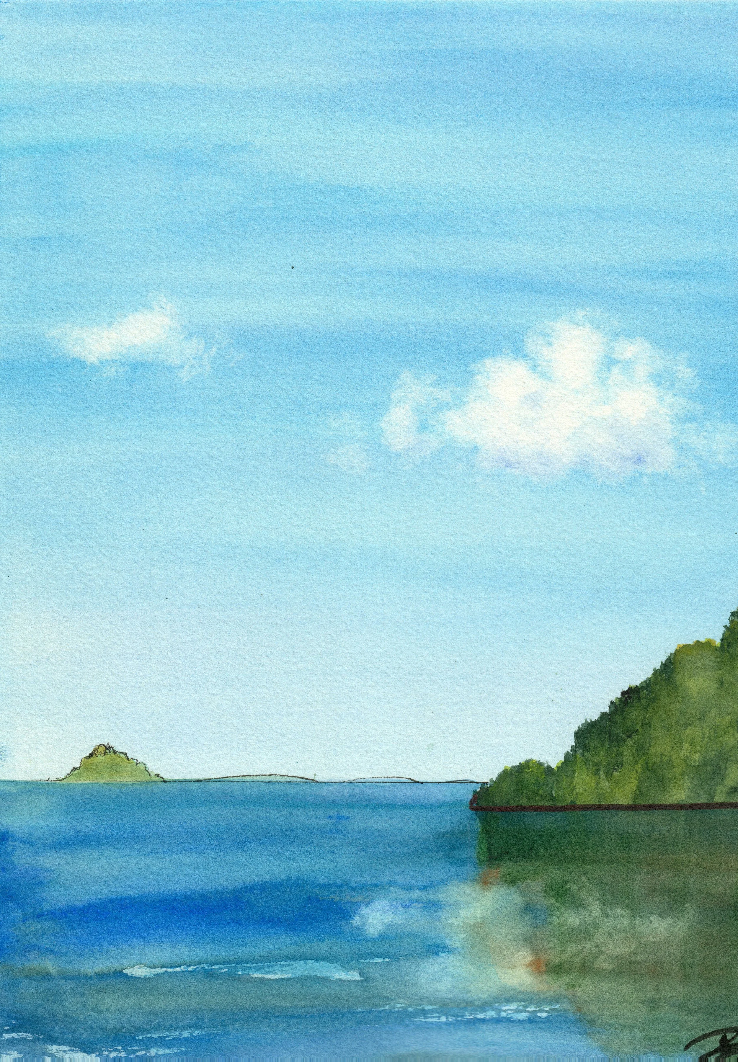 Dorman Point, 2025, Watercolour, 9" X12"