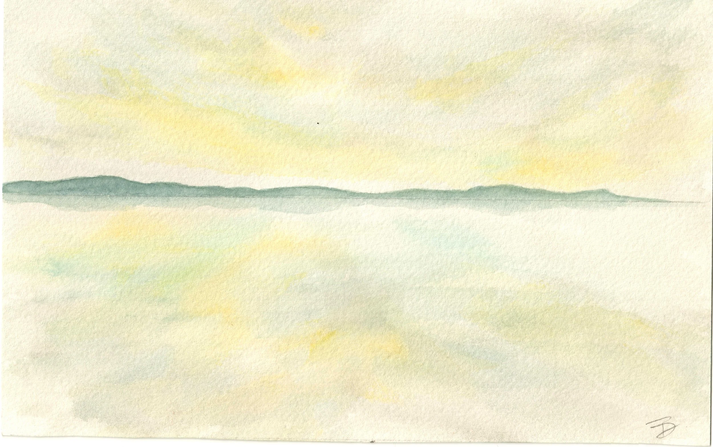 A Quiet Morning, 2023, Watercolour, 9" X  5.75"