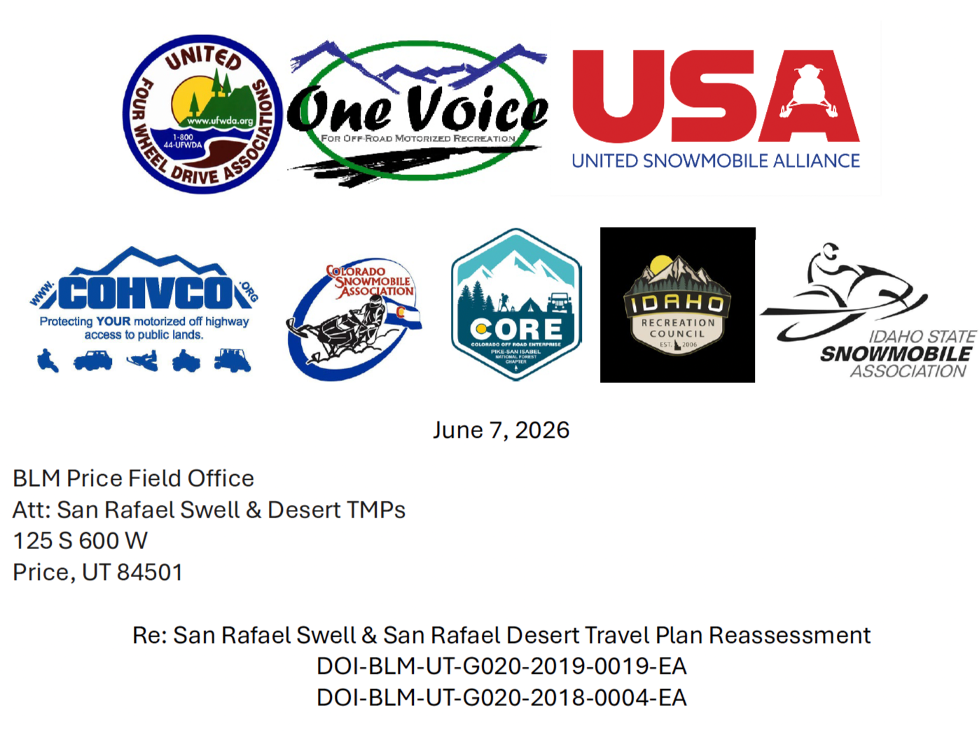 San Rafael Swell and Desert TMP comments