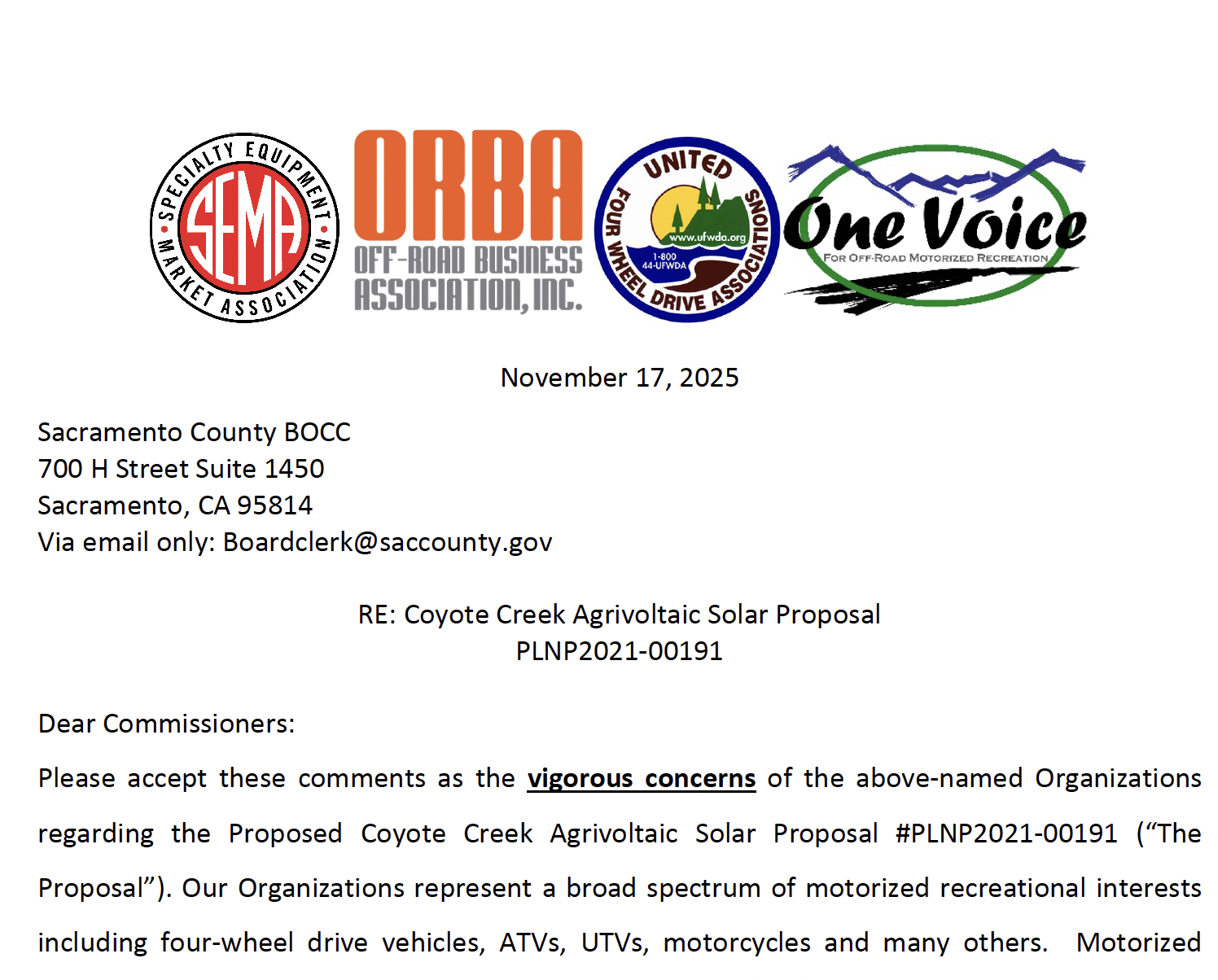 Prarie City SVRA comments