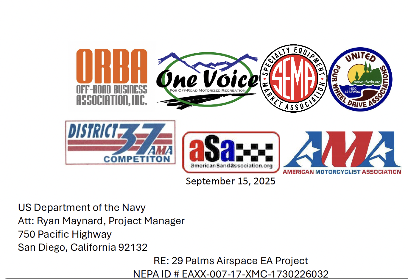 Johnson valley airspace comments