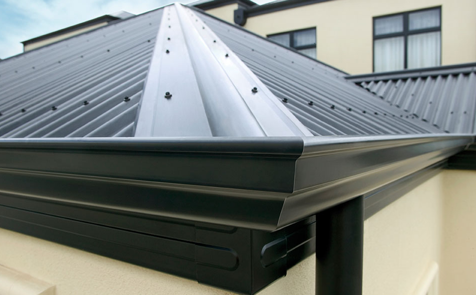 Close-up of a gutter.