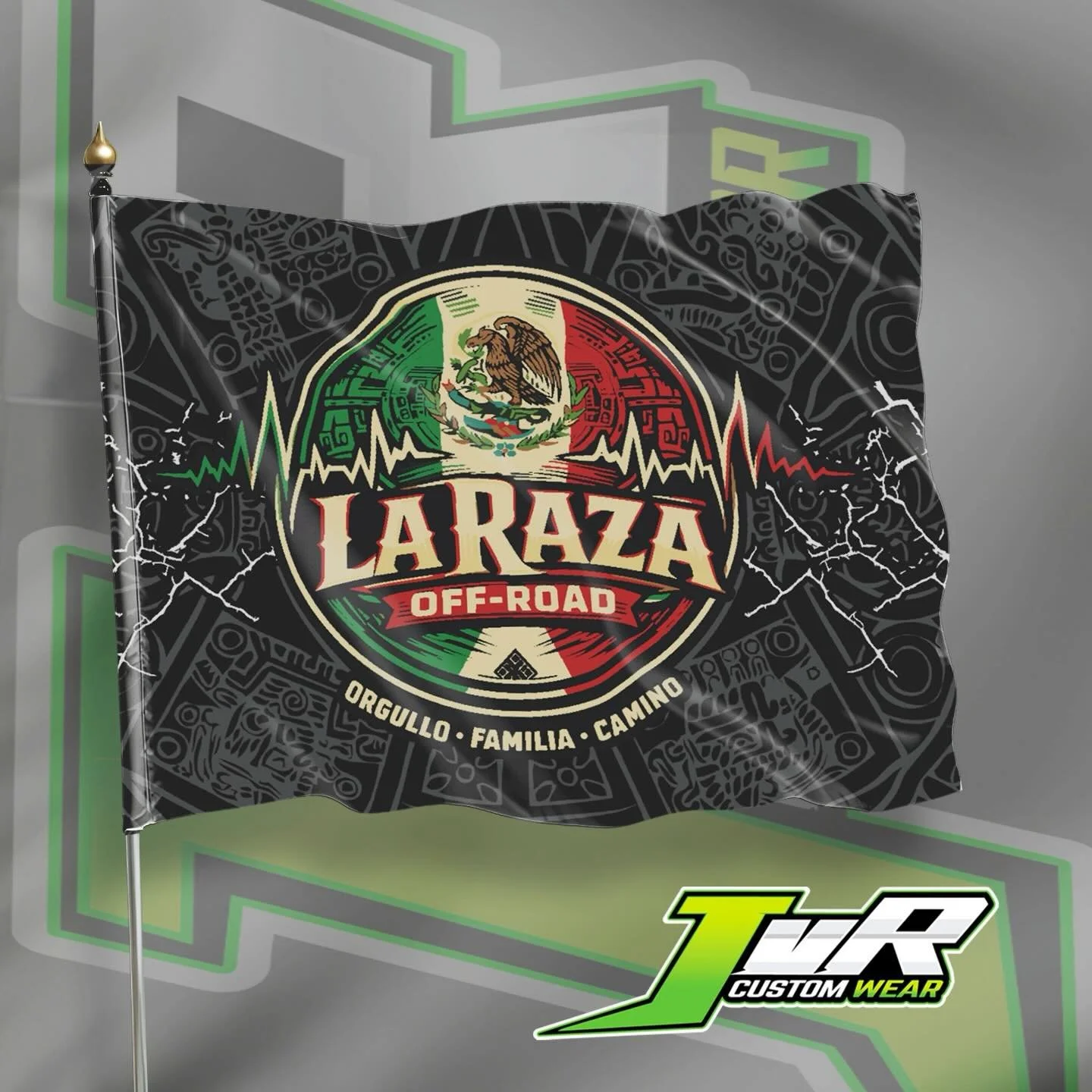 Custom whip flags for LA RAZA 🇲🇽