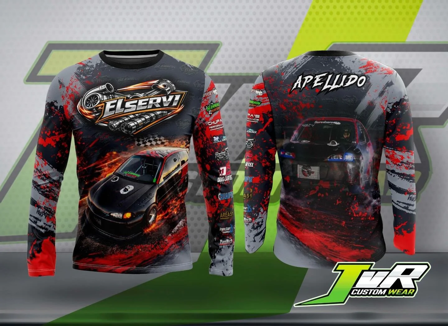 Fully customized jerseys for drag racing cars🔥🏎️
