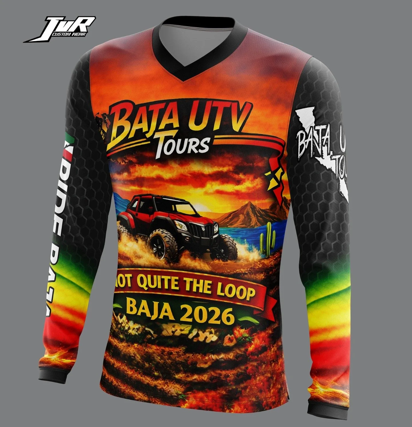 BAJA trip ready 🌵🏁

Nothing hits like riding through the desert with your crew in fully customized off-road jerseys 🔥

✔️ Lightweight &amp; breathable
✔️ Fully custom designs

Gear up for the adventure. La Baja is calling 🌊🏜️