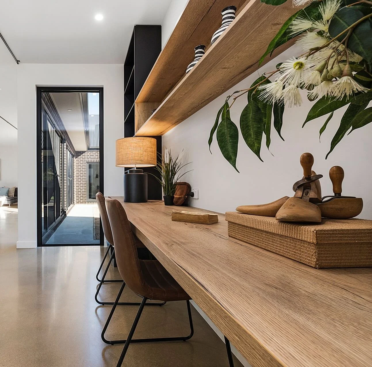 Study Nook ~ Home office. Plenty of storage and natural light. Who wouldn&rsquo;t want to work from here?