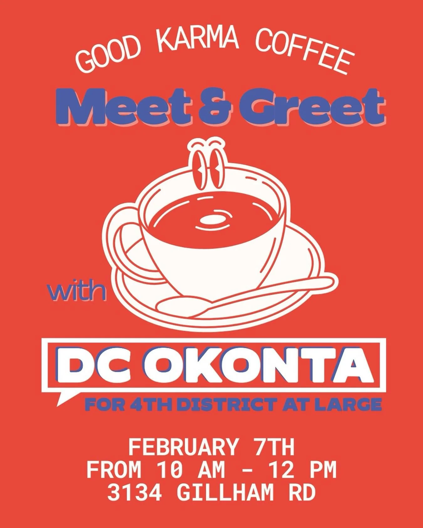 *checks weather* Let&rsquo;s try this again 😌

Building community starts with conversation. Join me at @goodkarmacoffee_ , one of my favorite coffee shops in KC, this Saturday, February 7th from 10 a.m. to noon. Let&rsquo;s talk about the future of 
