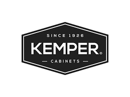Kemper Cabinets logo with black background and white text, established since 1926.