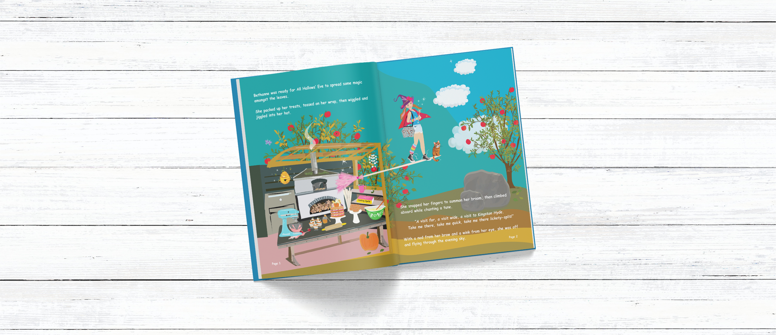 Halloween children’s story about a witch celebrating autumn with friends in the Scottish countryside.