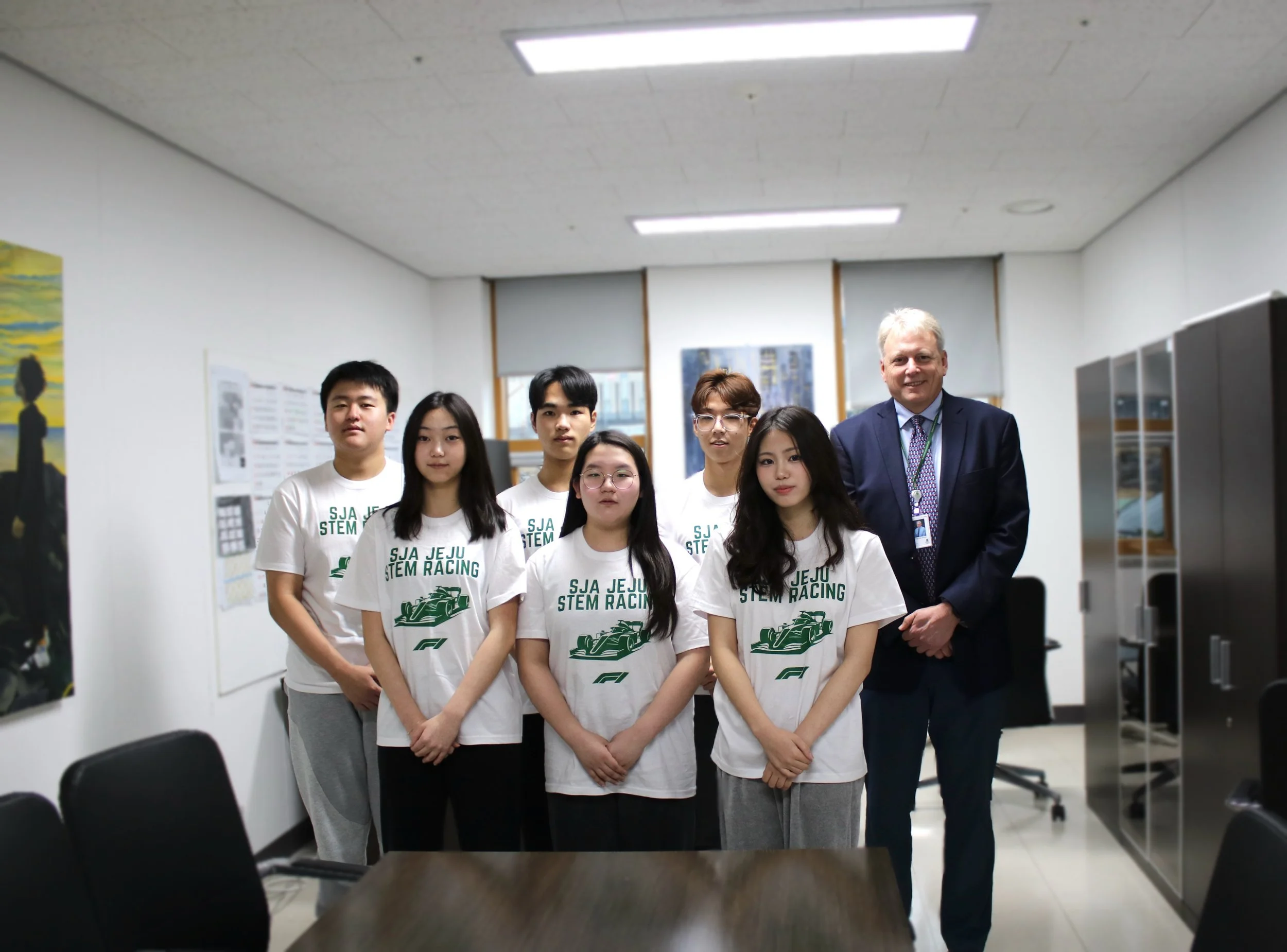 Our First Team meeting with our supervisor Dr. Shoultz (Highschool principal of St. Johnsbury Academy Jeju)