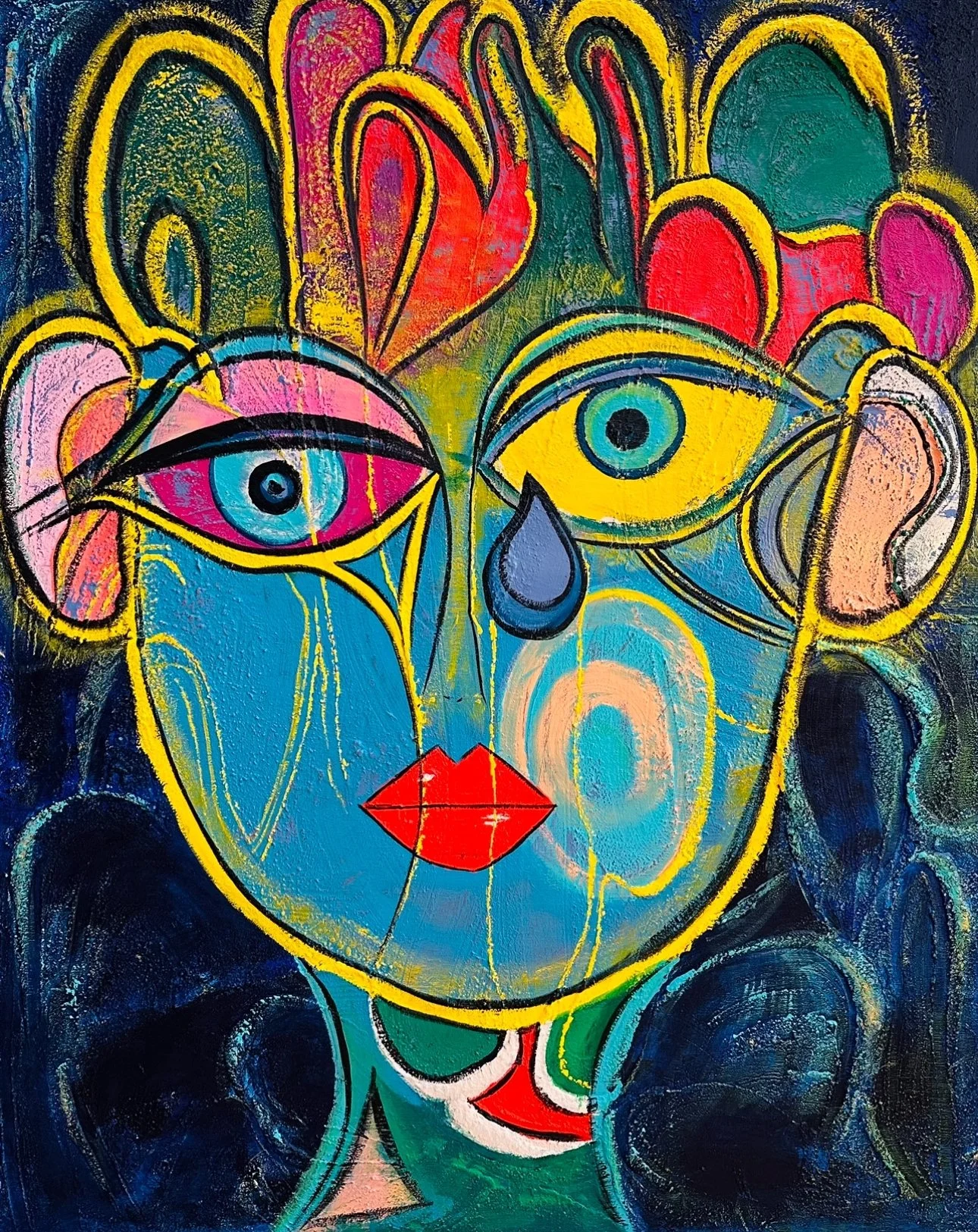 The Tear, a painting by Emela Brace Nomolos.
