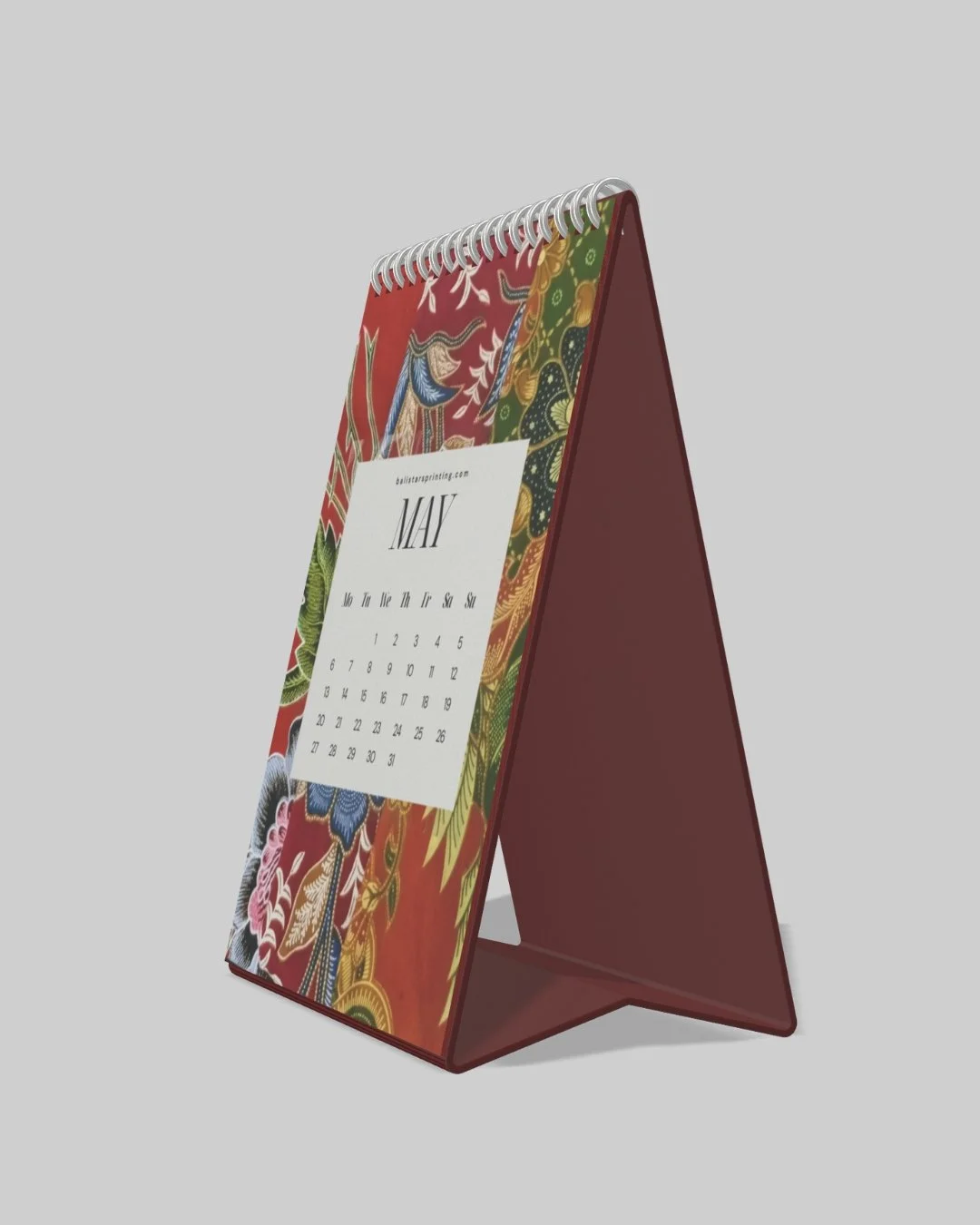 calender desk, a5, red, side