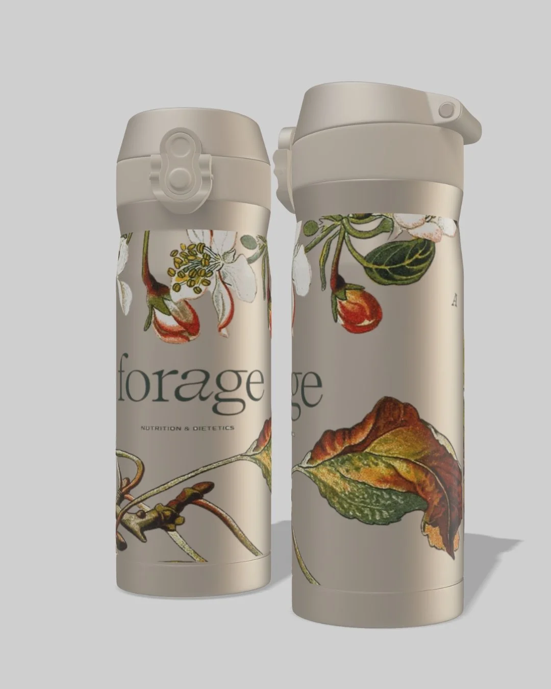 custom tumbler with vinyl sticker and uv print front side view