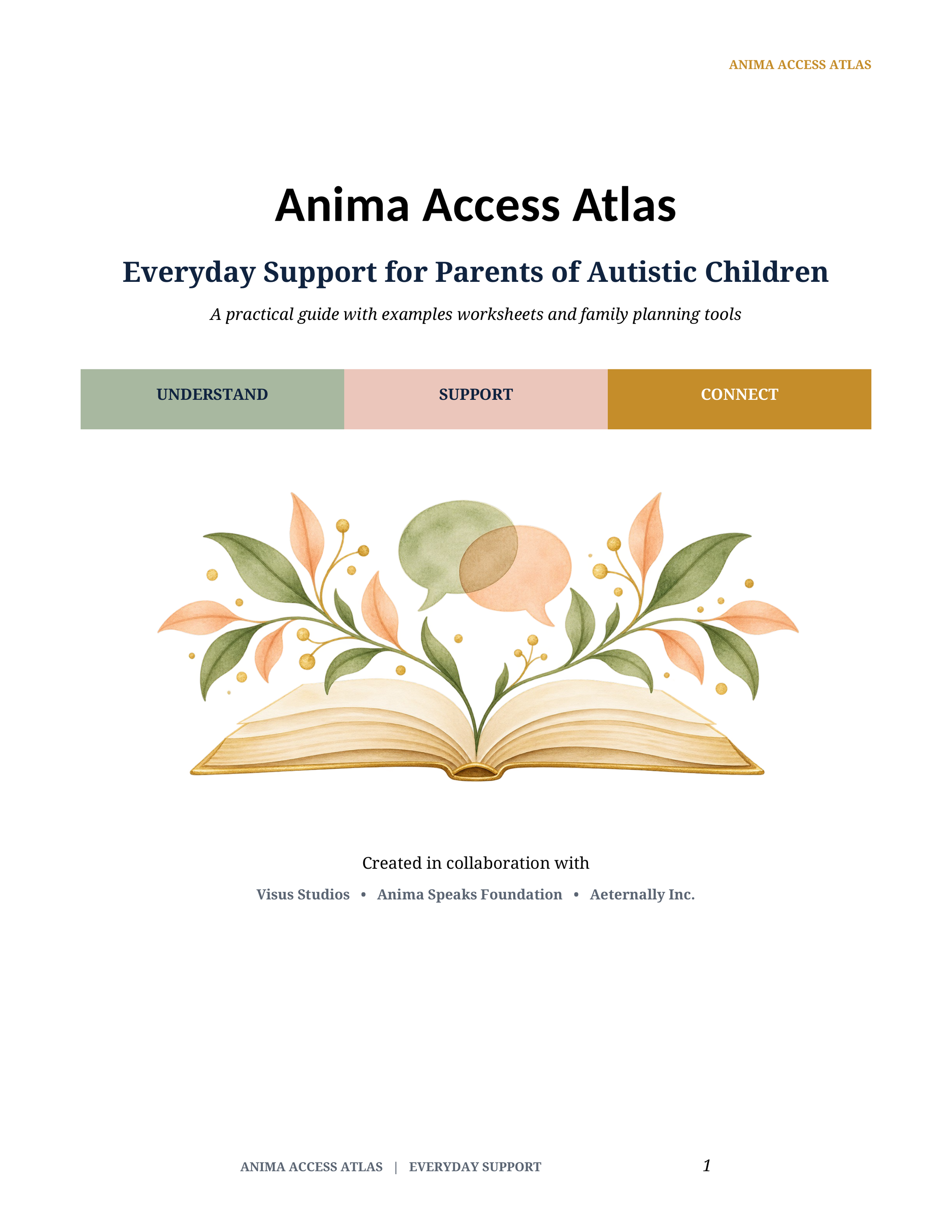 Anima Access Atlas: Everyday Support — Autism Parent Workbook & Flash Cards