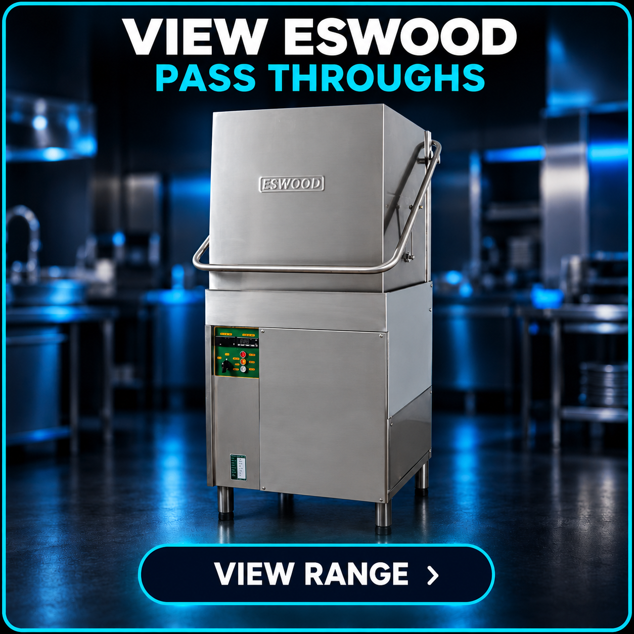 View Eswood commercial pass-through dishwashers available from Worldwide CDM