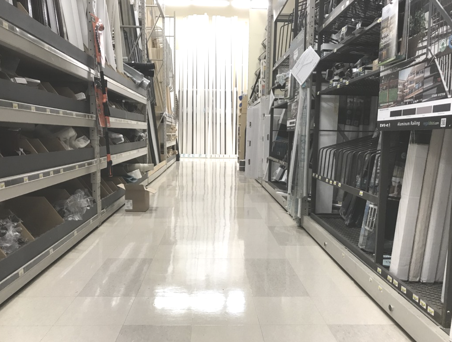 Retail store that has been freshly waxed