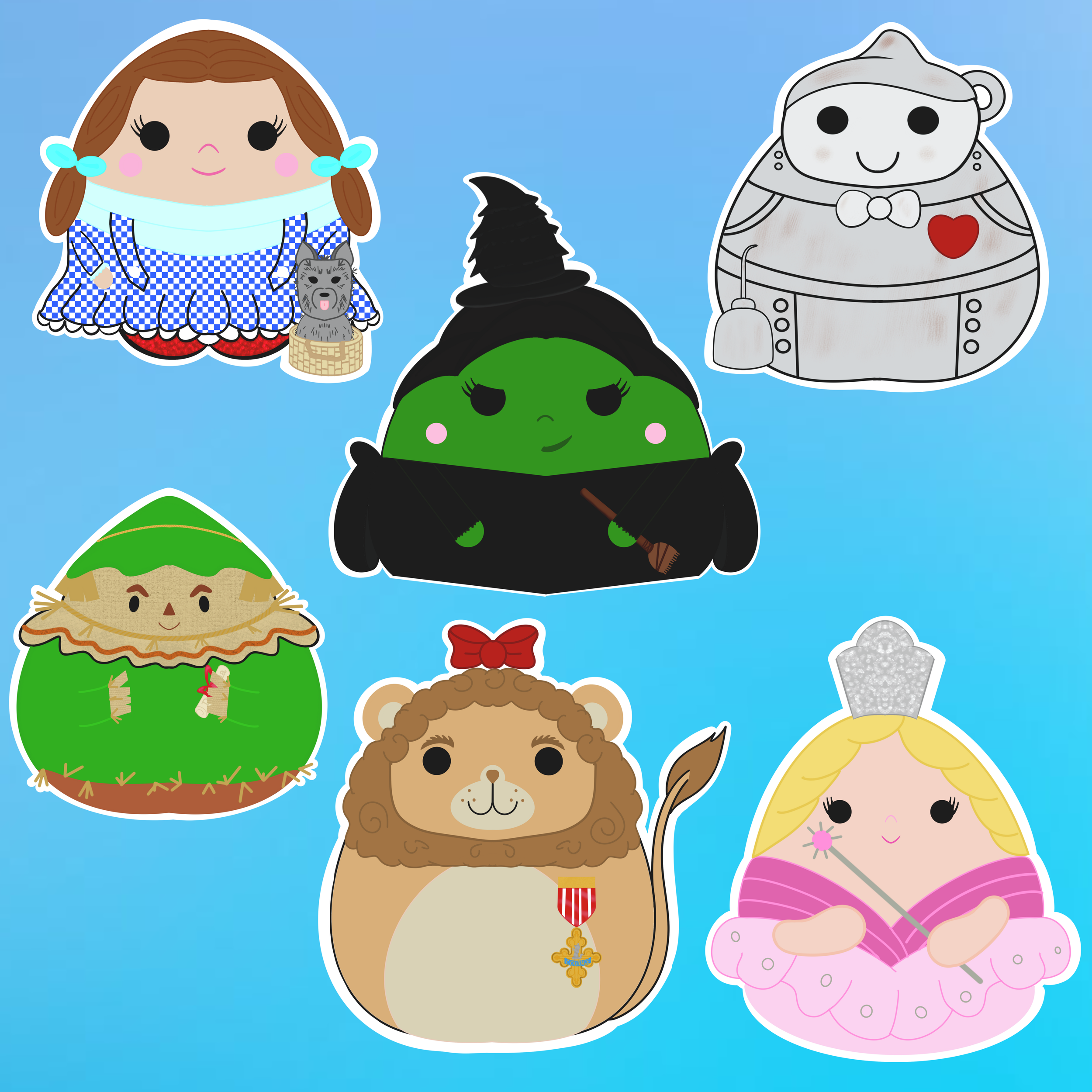 Wicked-Themed Squishmallow Style Sticker Set