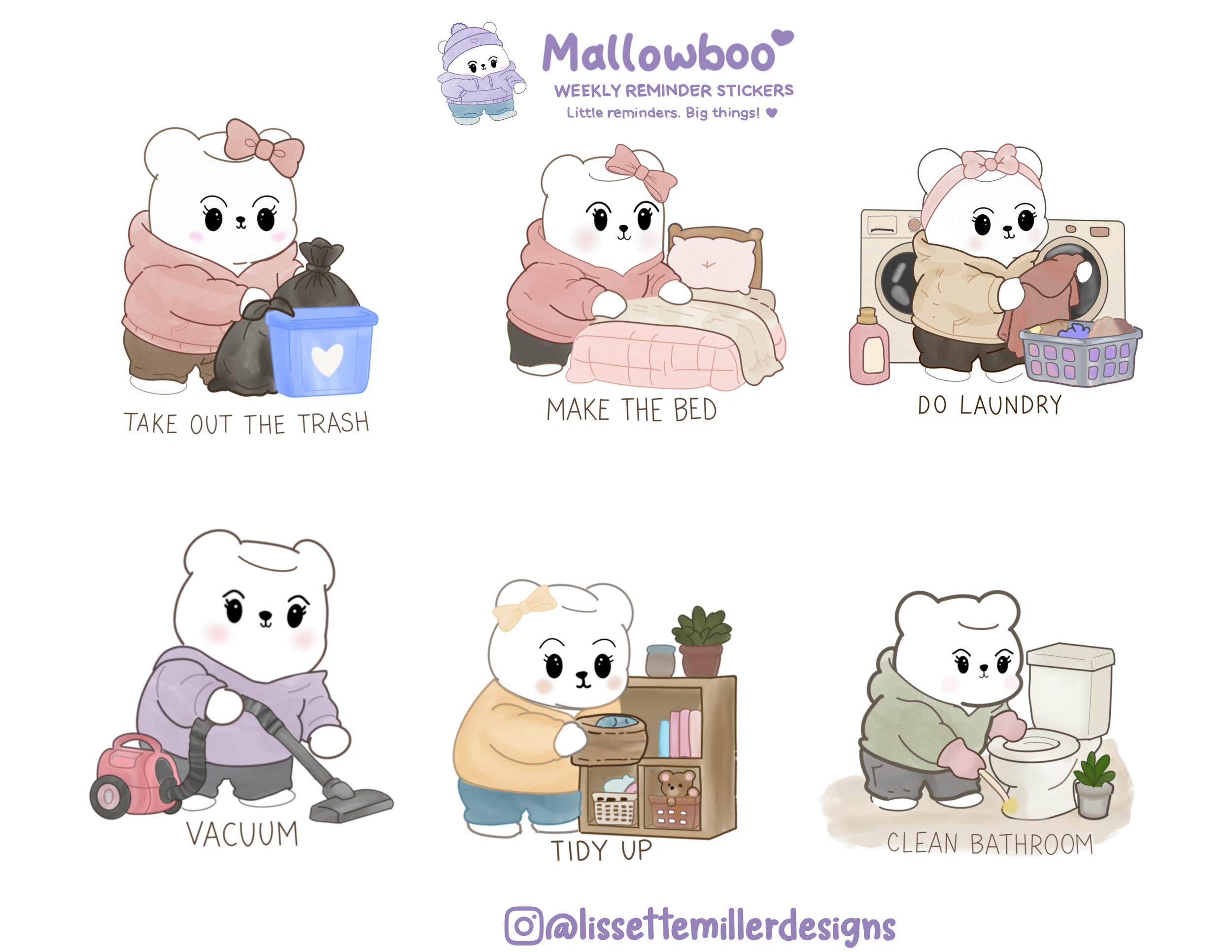 Mallowboo Weekly Reminder Sticker Set