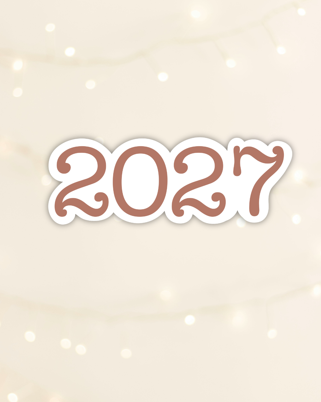 Brown 2027 Typewriter Font Sticker
