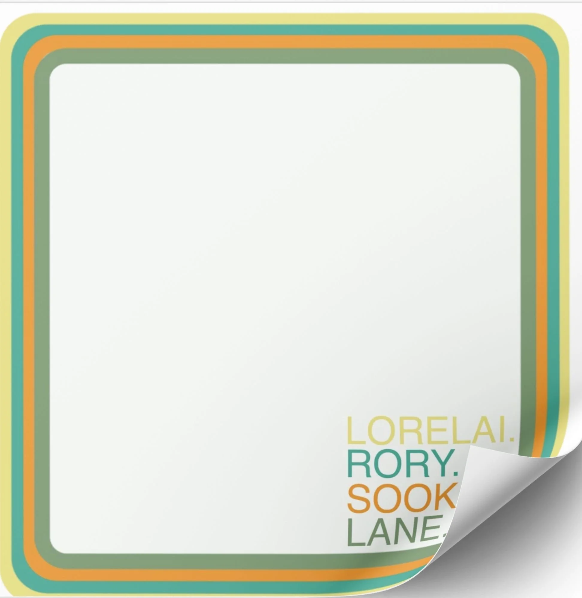 Lorelai. Rory. Sookie. Lane. 3x3 inch Notepad