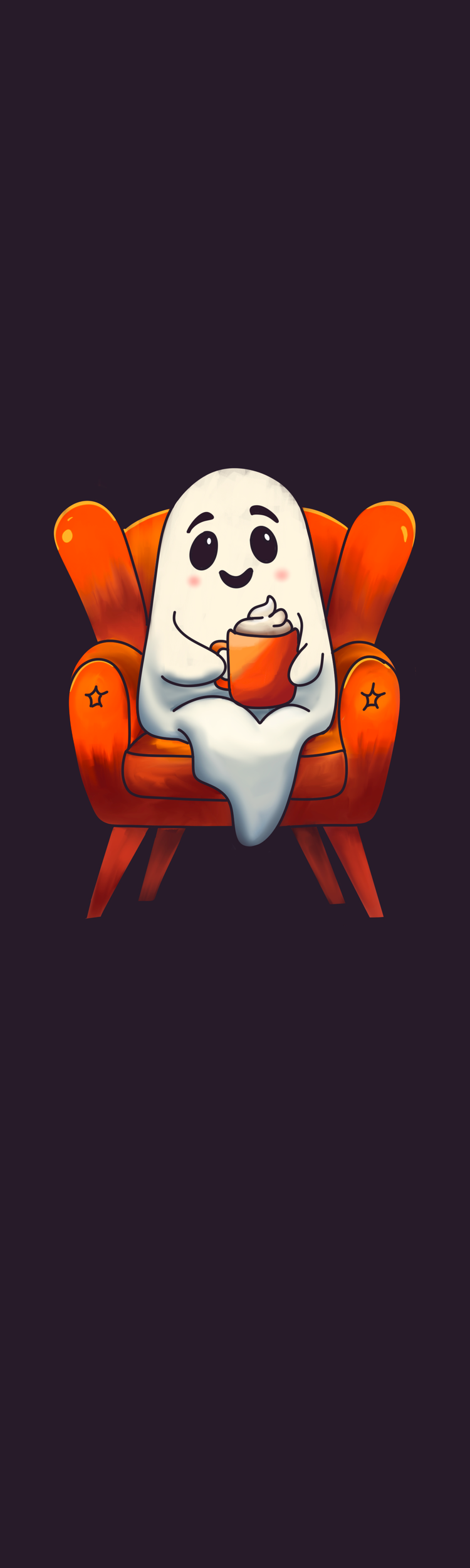 Ghostly Coffee Time Double-Sided Bookmark
