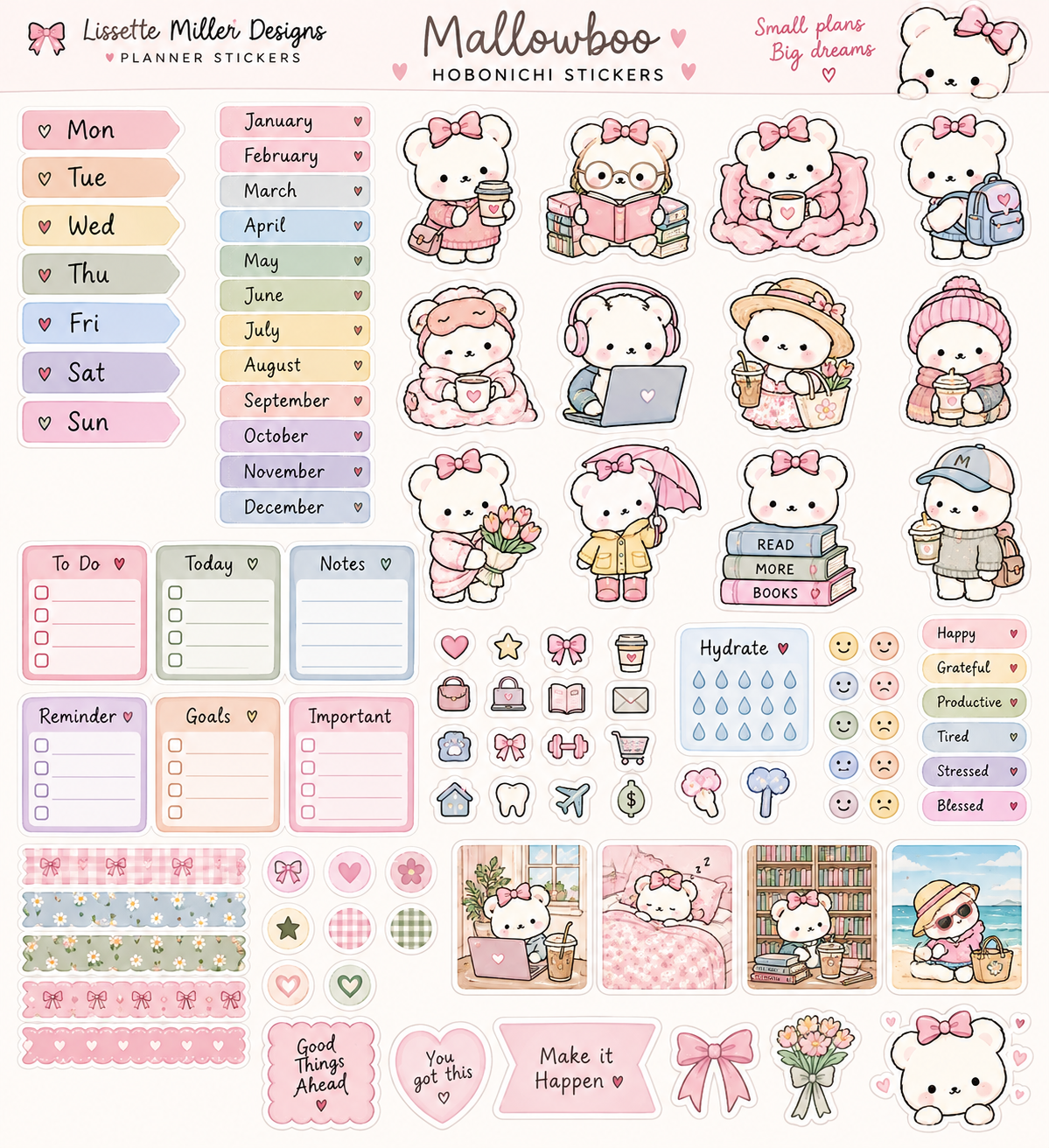 Mallowboo Hobonichi Sticker Sheet