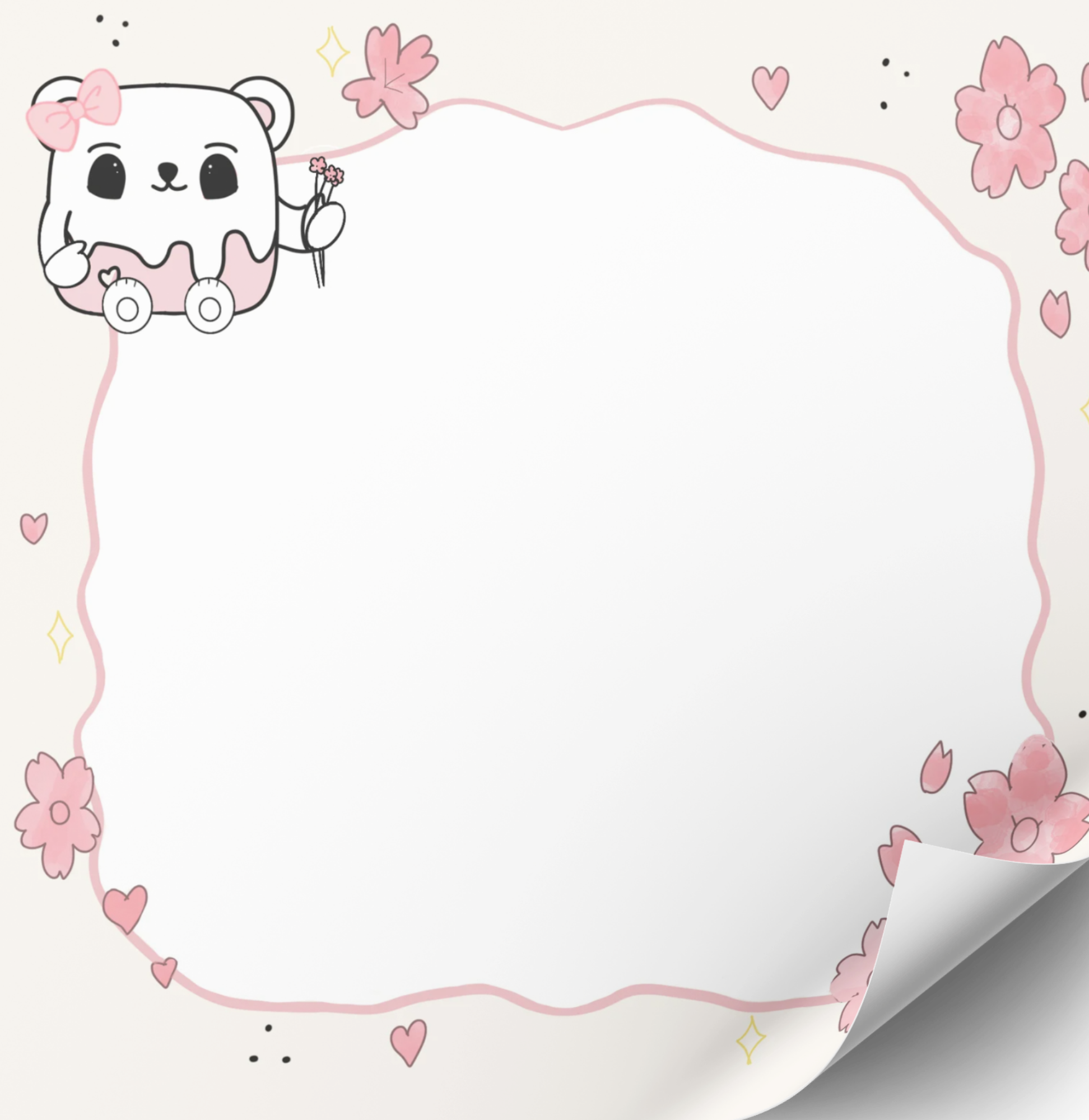 Mallowboo the Marshmallow Bear Floral Note Pad