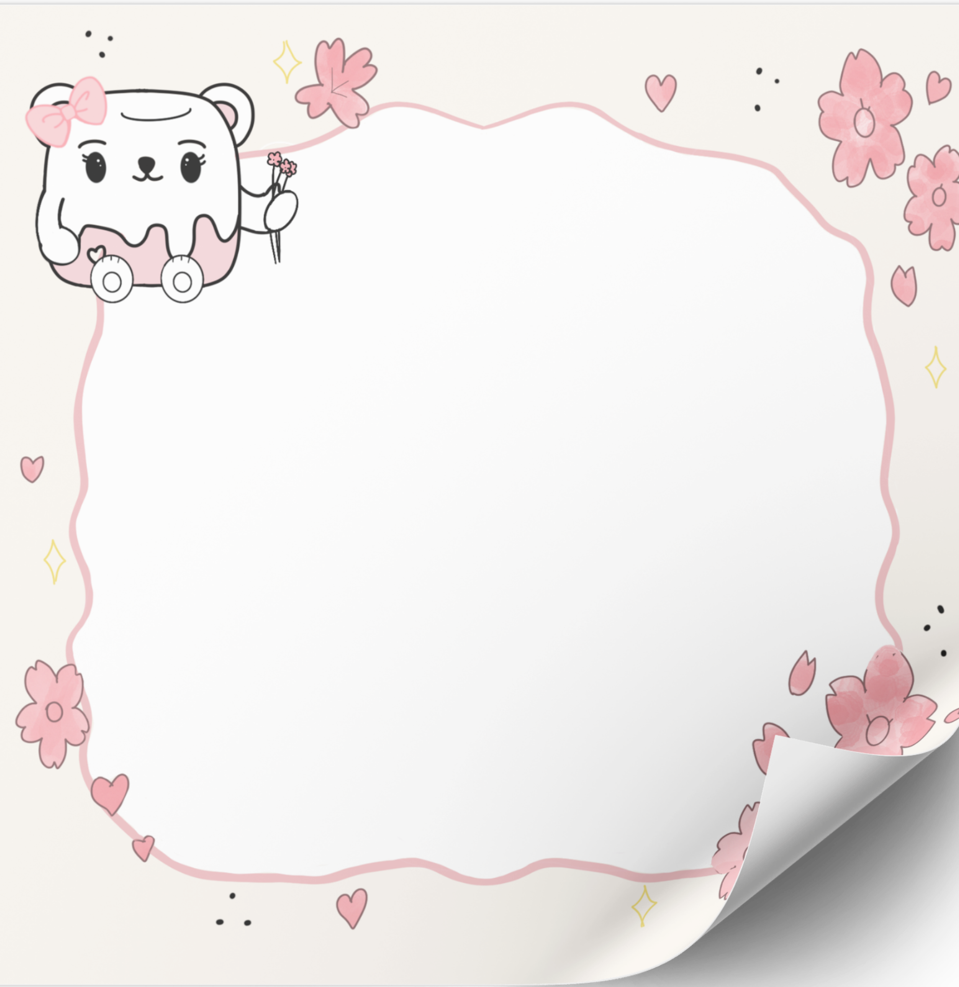 Mallowboo the Marshmallow Bear Floral Note Pad
