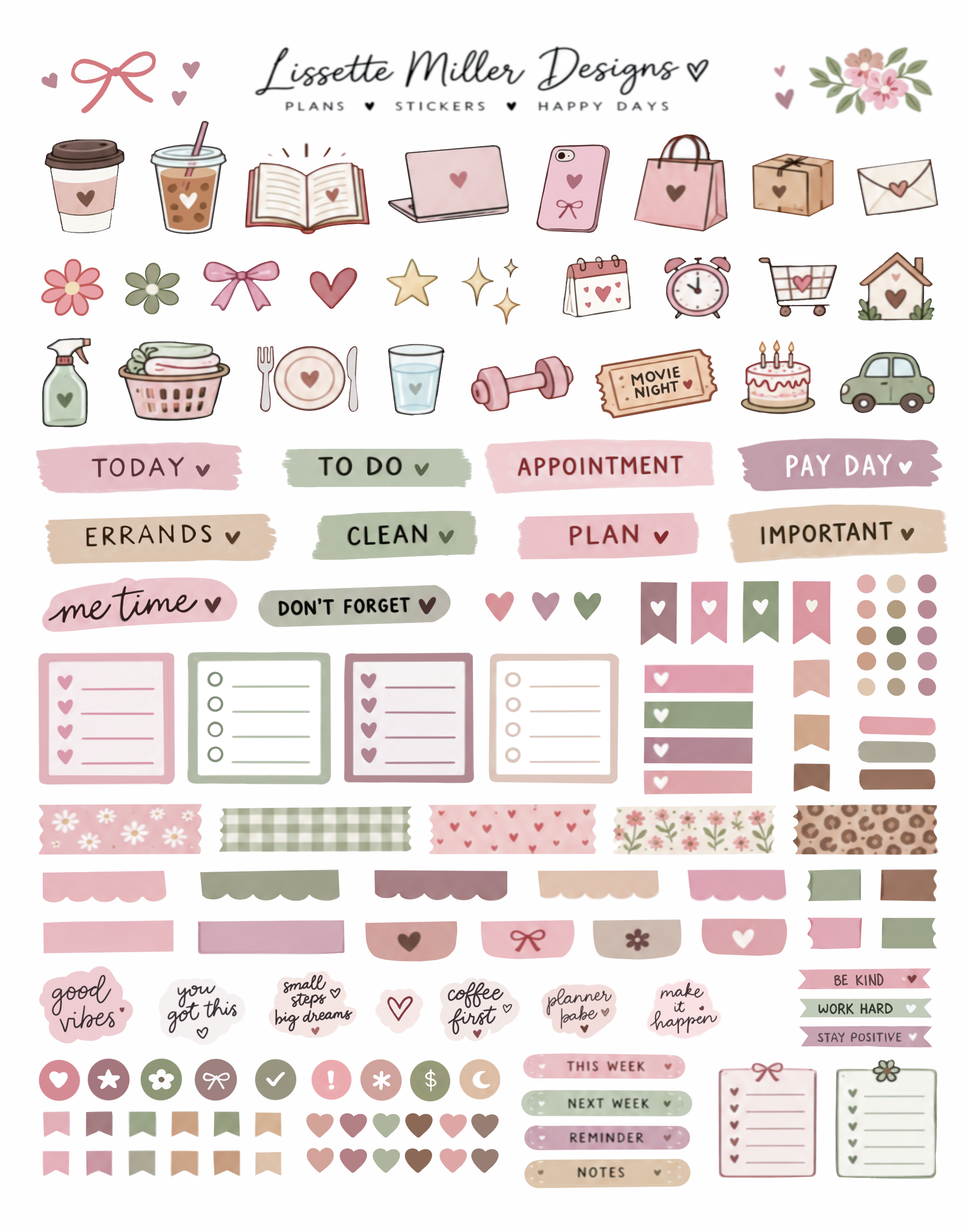 Happy Days Planner Sticker Sheet