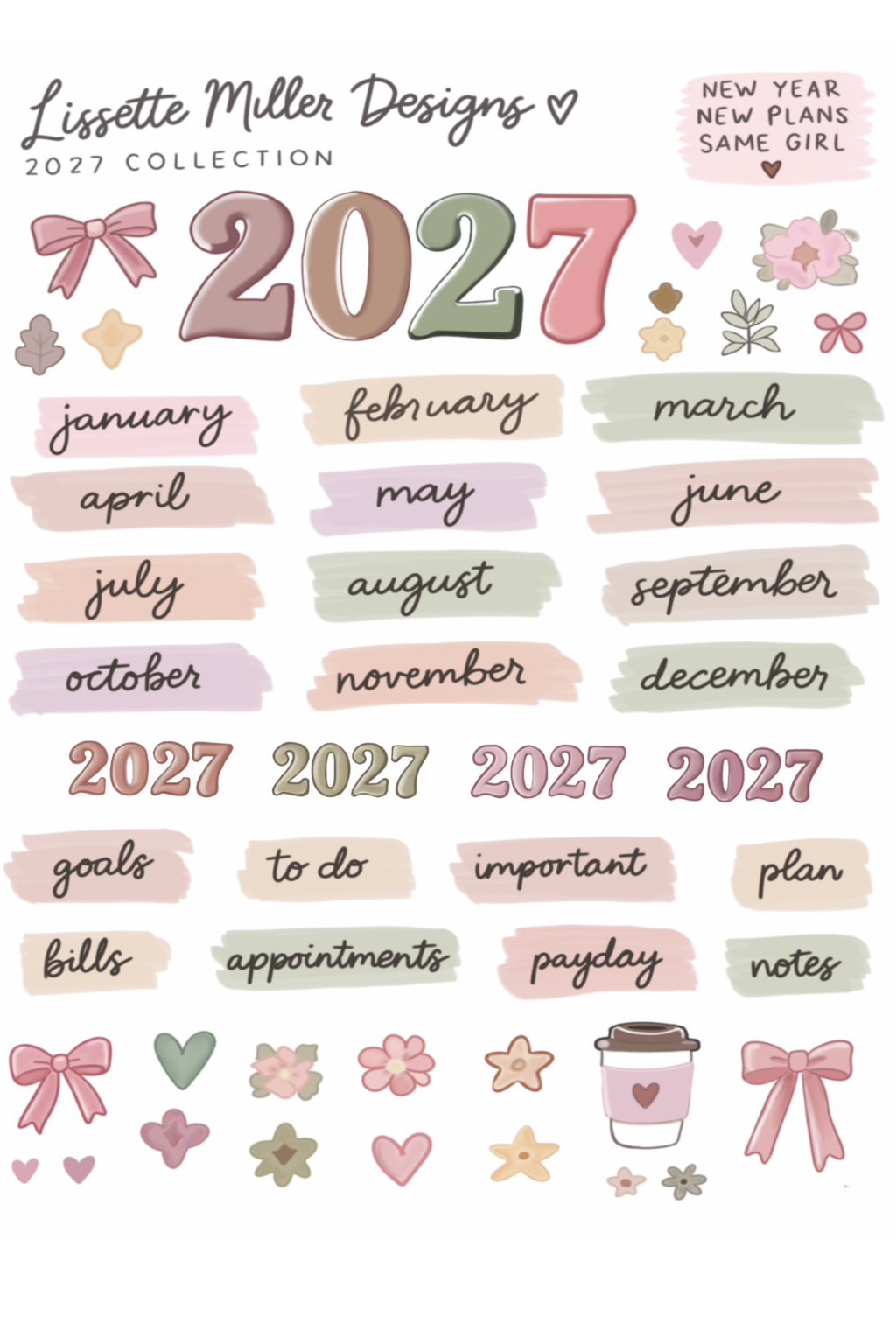2027 Year Collection Planner Stickers