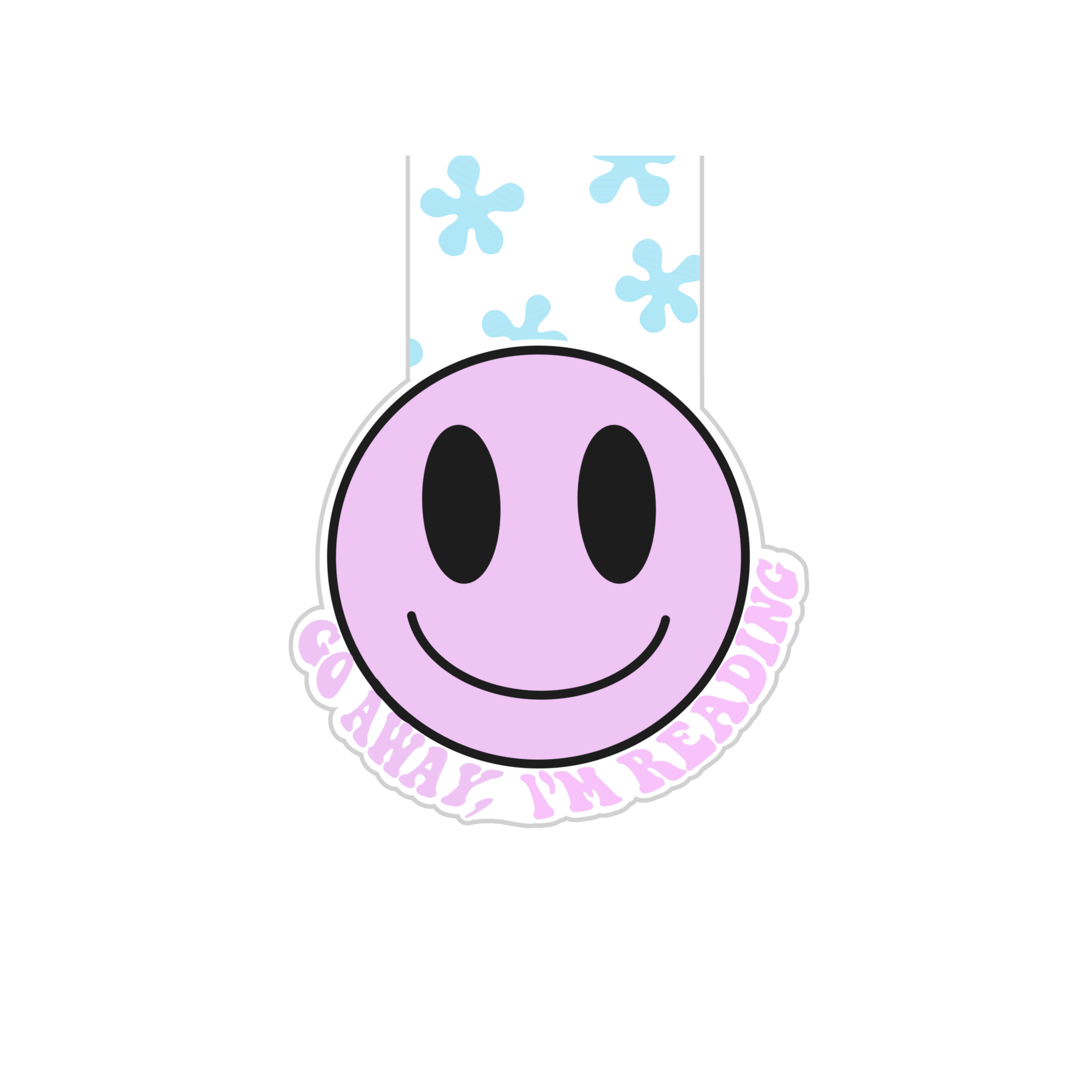 Go Away I'm Reading Smiley Face Magnetic Bookmark: Bibliophile Gift