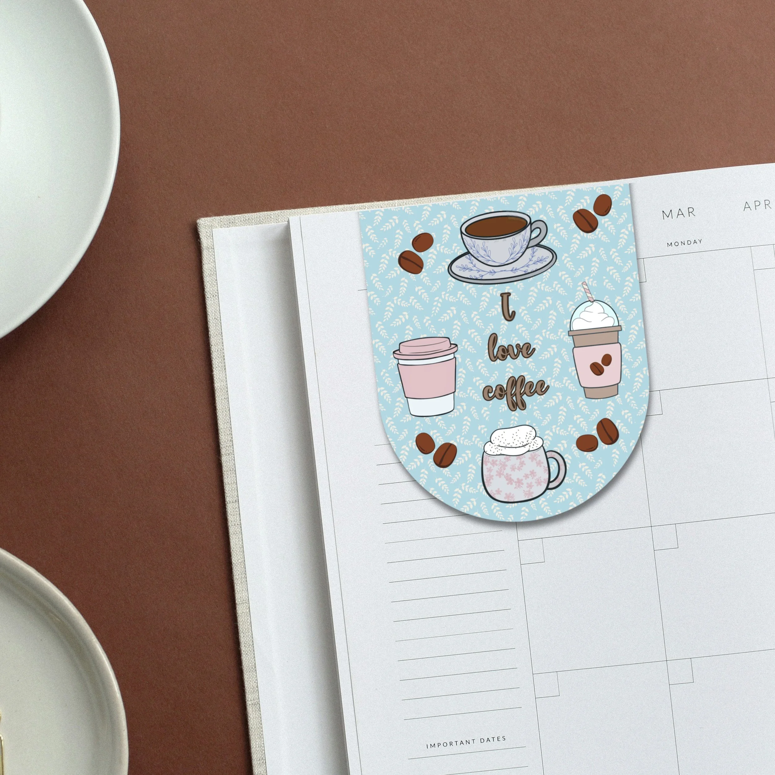 I Love Coffee Double Sided Magnetic Bookmark