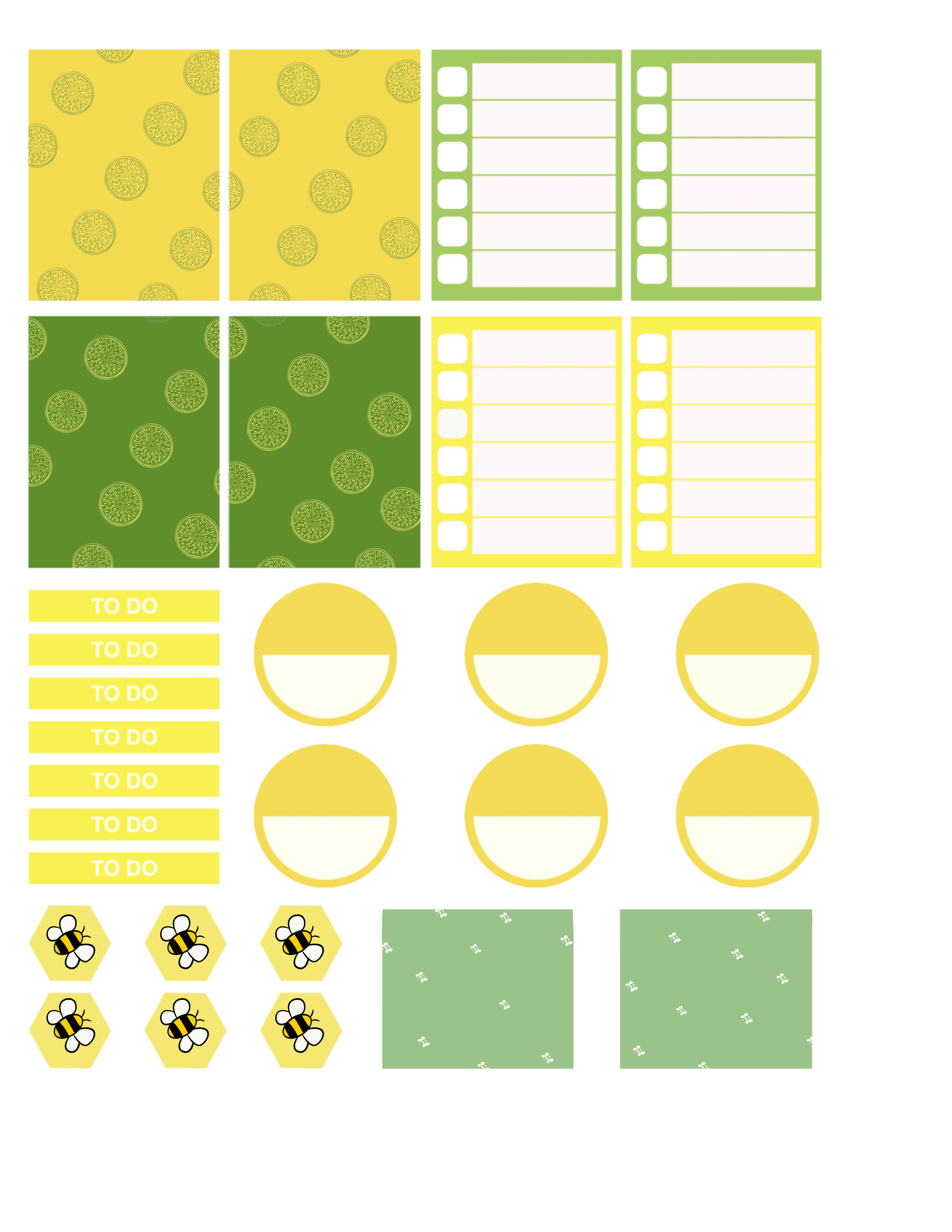 Lemons and Bees Planner Sheet