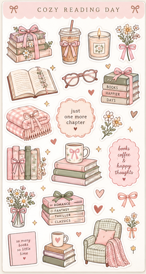 Cozy Reading Day Sticker Sheet