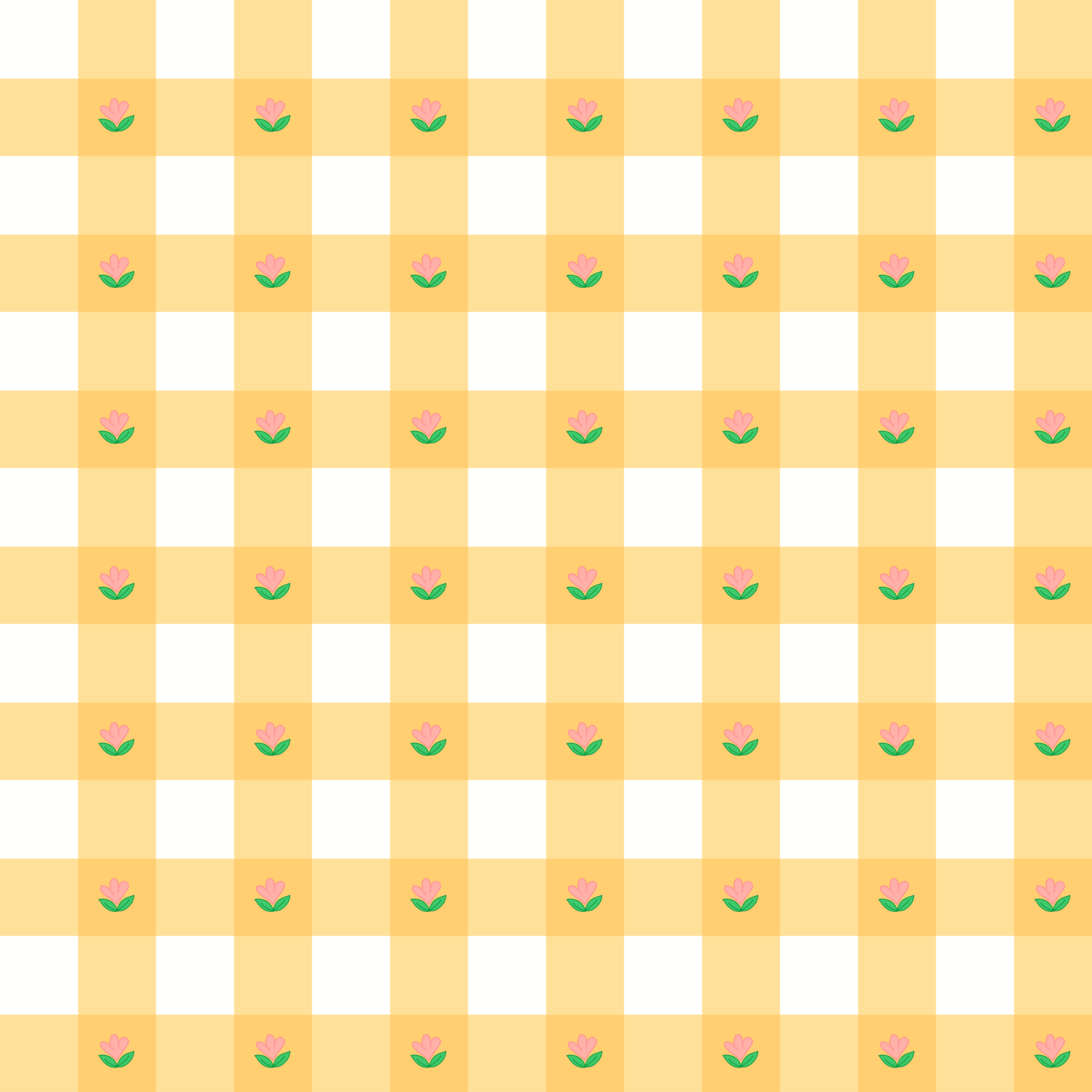 Yellow Gingham & Flower Kindle Insert