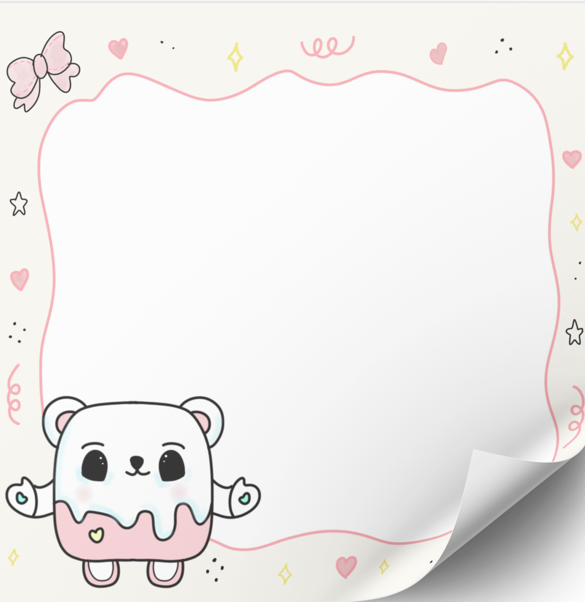 Mallowboo the Bear 3x3 Note Pad