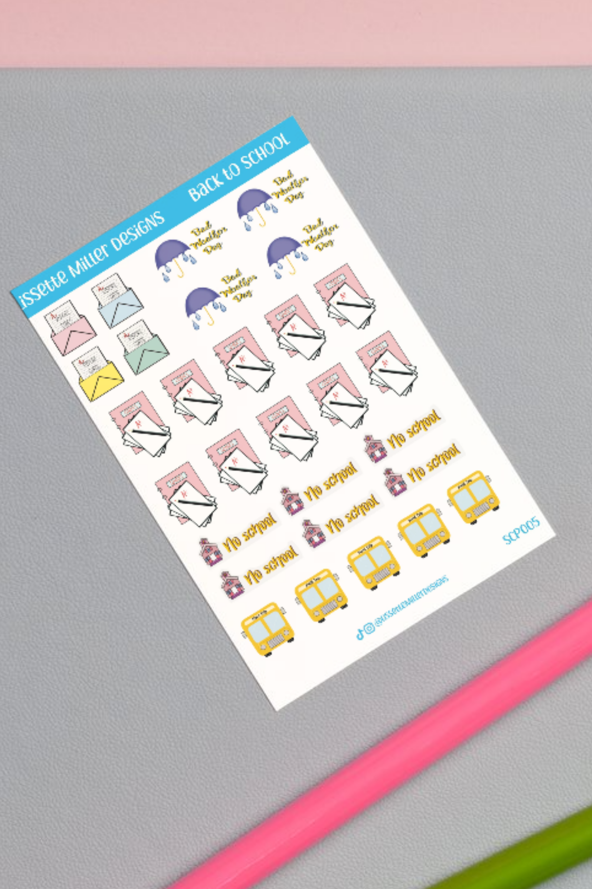 Back to School Icon Sticker Set