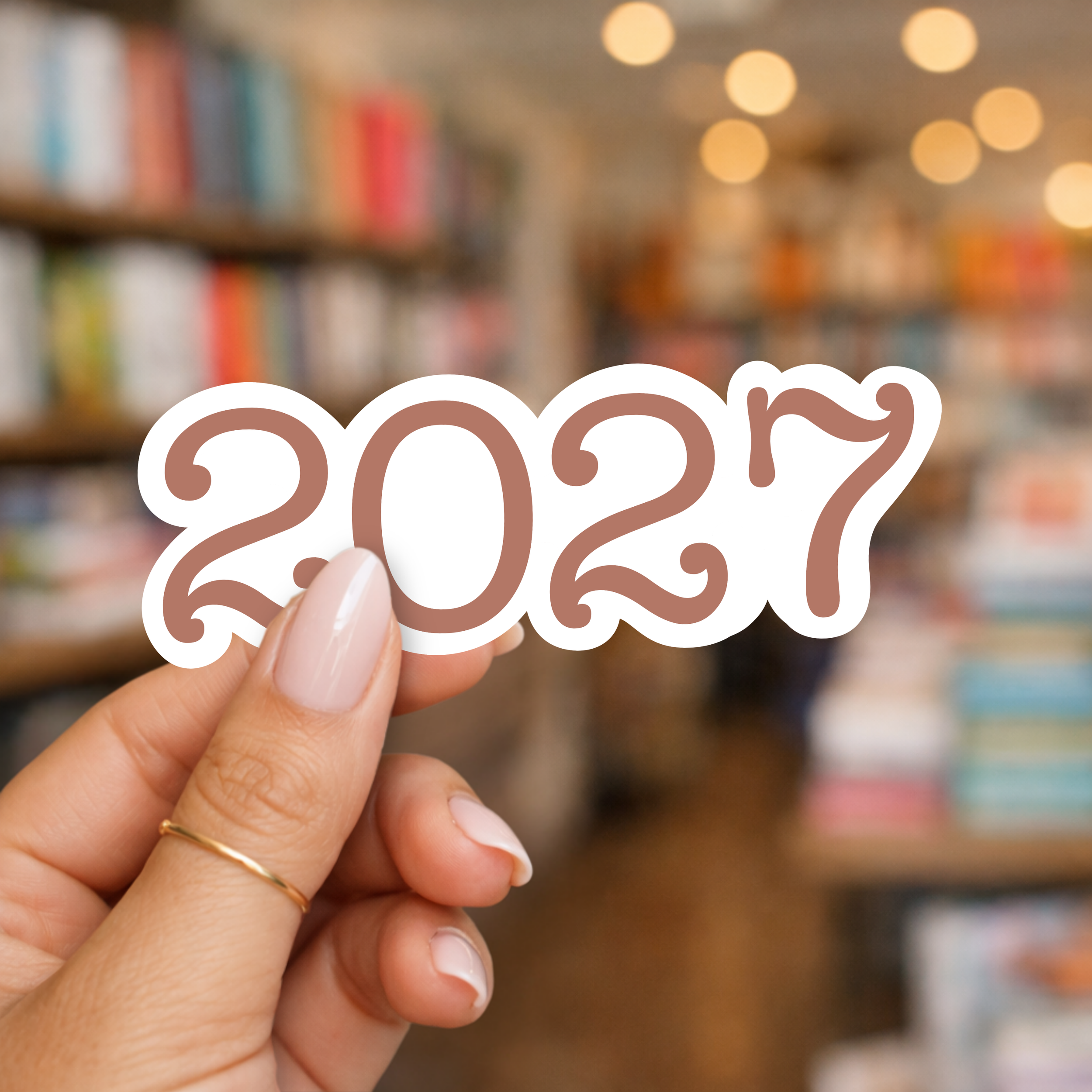 Brown 2027 Typewriter Font Sticker
