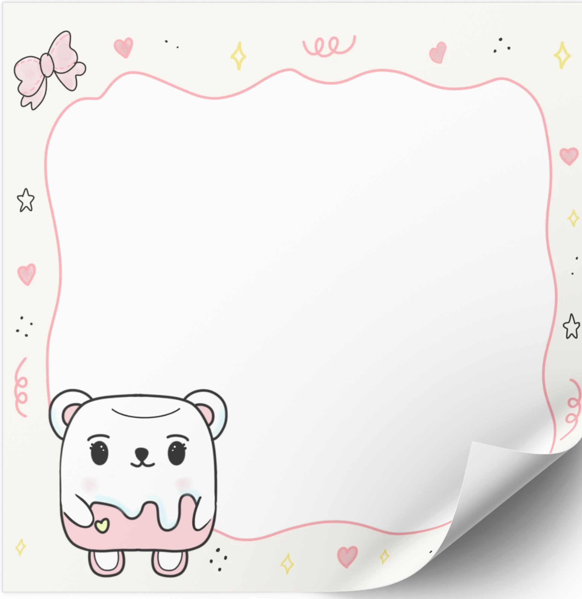 Mallowboo the Bear 3x3 Note Pad