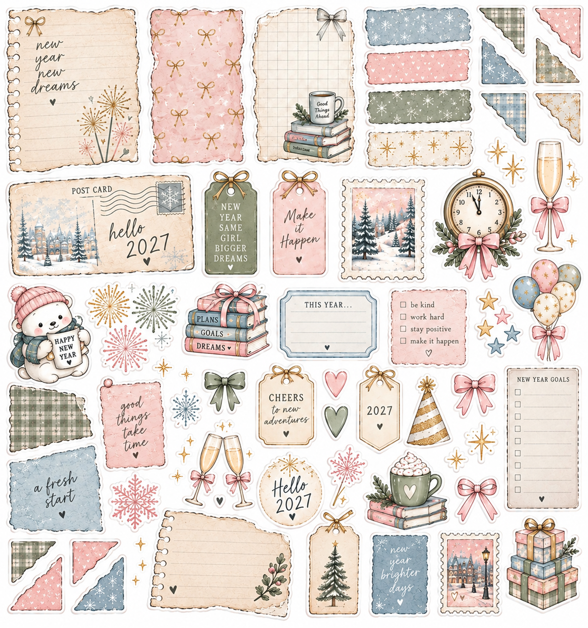 New Year Journaling Sticker Set