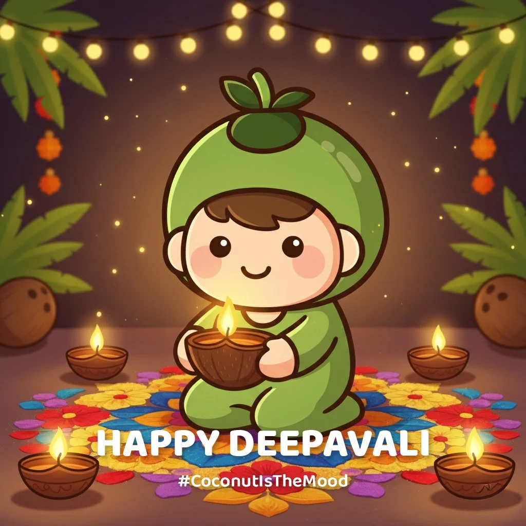 ✨🪔 Happy Deepavali from My Little Coconut! 🪔✨

This Festival of Lights reminds us that joy shines brightest when shared &mdash; just like every refreshing sip of our signature coconut shake! 🥥💚

As you celebrate with family and friends, may your 