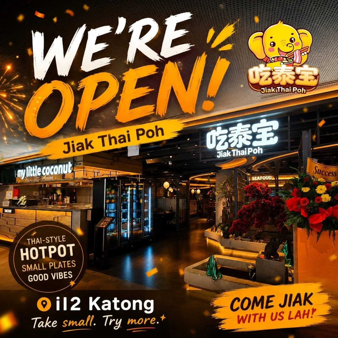 HELLO KATONG 🥥✨

Your refreshing new coconut spot is now open at i12 Katong!

my little coconut is officially here to serve you icy coconut drinks, refreshing treats, and good vibes &mdash; right beside Jiak Thai Poh 🍲💛

Whether you&rsquo;re cooli