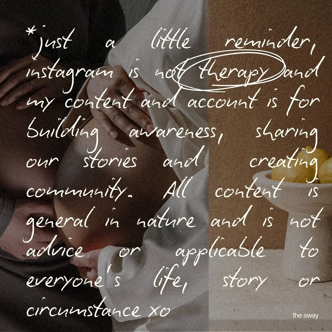 Disclaimer: Instagram can be a fantastic place for finding information, sharing lived experience, creating a sense of community and pebbling posts that might brighten someone&rsquo;s feed but Instagram is not therapy and while I am a psychologist, th