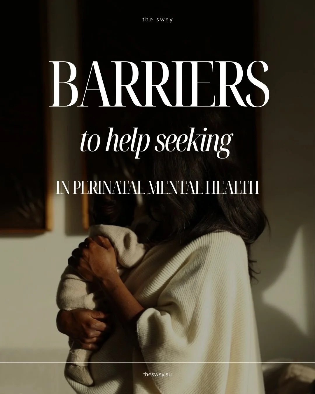 Some of the biggest barriers to getting support in pregnancy or postpartum?

Are systemic!

Research from the Centre of Perinatal Excellence (COPE) tells us that many mums don&rsquo;t reach out because:

&bull; Anxiety and low mood get normalised and