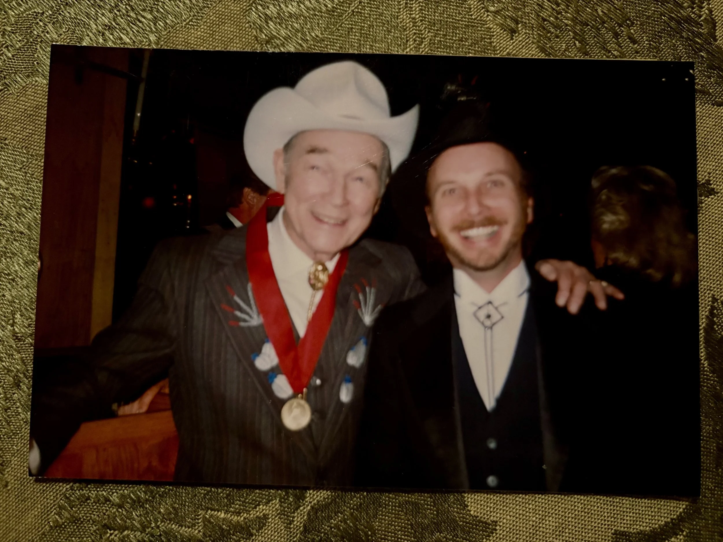 Roy Rogers, the cowboy TV star with my man, Roy Rogers at the Grammys