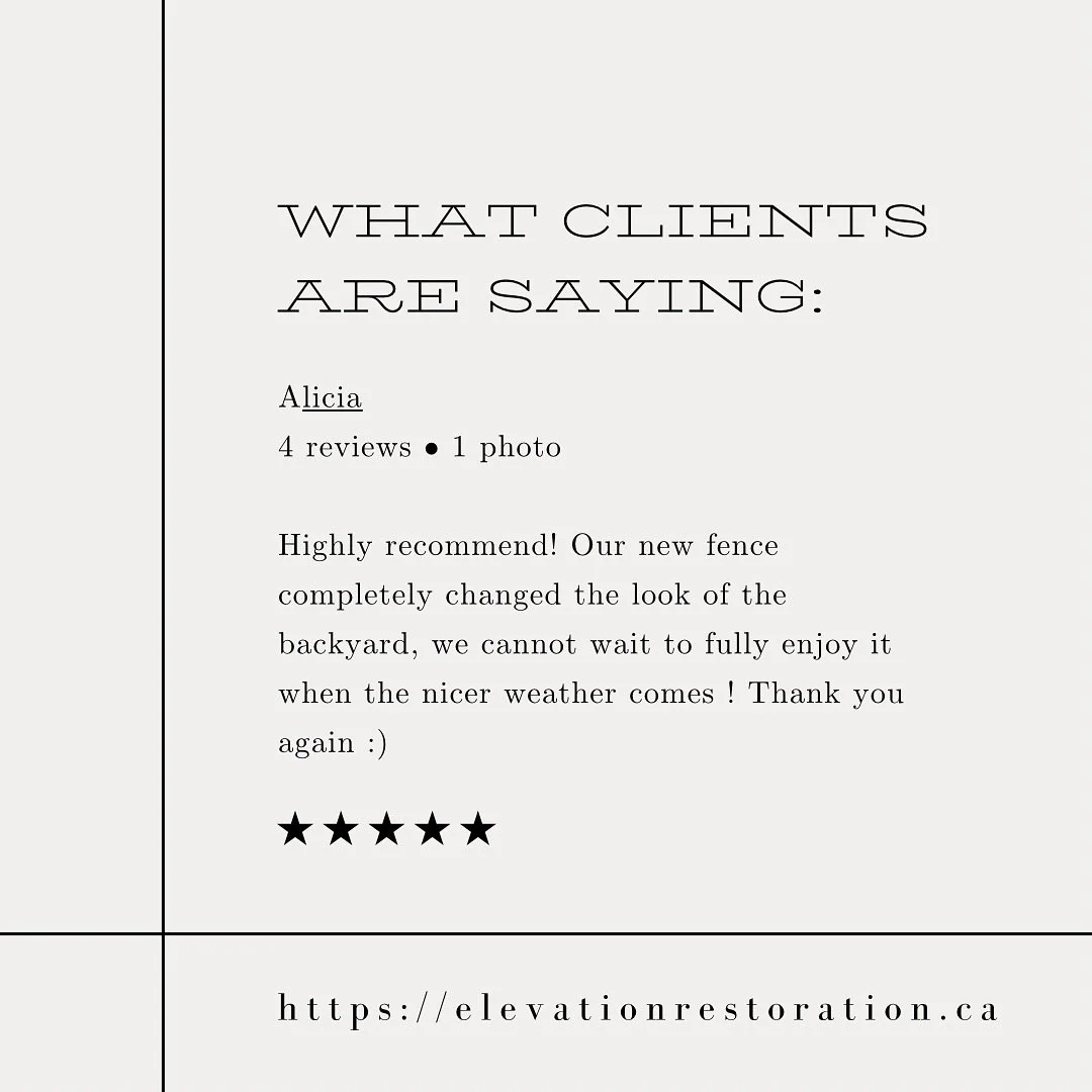 What clients are saying: 

#restorenb #elevationrestoration #5starreview