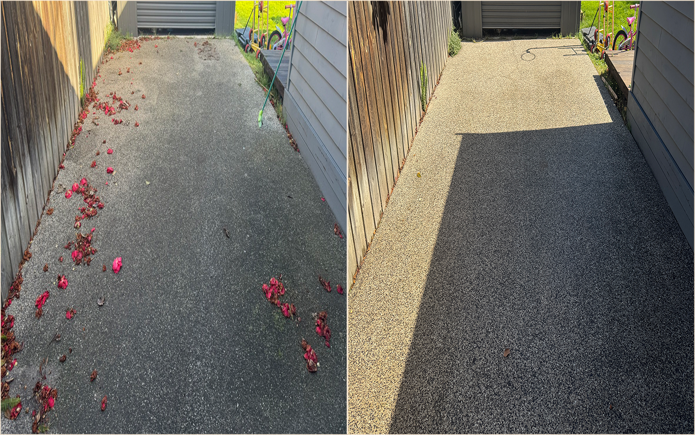 Before and after: restoring a weathered driveway in Sunshine