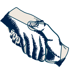 Illustration of a two hands shaking.