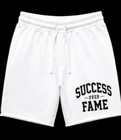 Success Over Fame Raw Edge Shorts