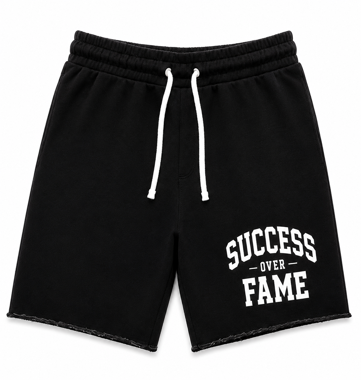 Success Over Fame Raw Edge Shorts